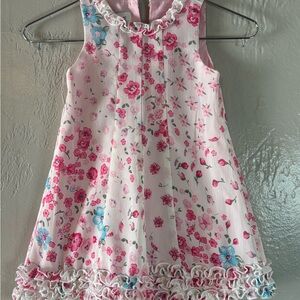 Isobella & Cloe girls Floral Sleeveless Dress with Ruffle Hem